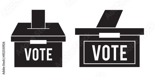 Hand voting ballot box icon, Election Vote concept, Vector illustration on white background