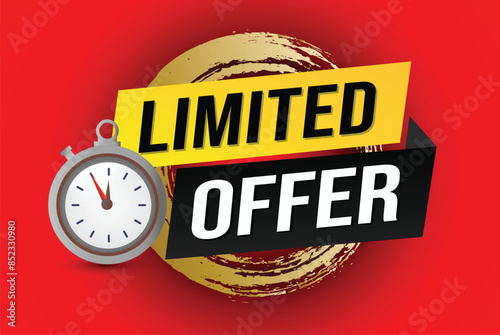 limited offer vector illustration with lines 3d style for social media landing page, template, ui, web, mobile app, poster, banner, flyer, background, gift card, coupon, label, wallpaper

