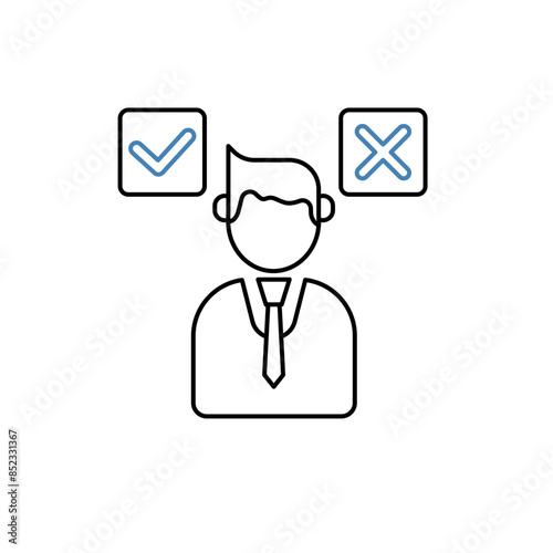 decision concept line icon. Simple element illustration. decision concept outline symbol design.