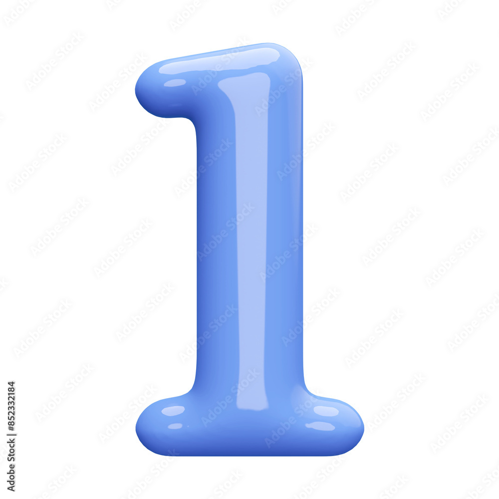 Blue 3D Number 1 Blue 3D Number 1