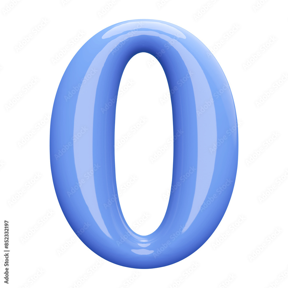 Blue 3D Number 0 Blue 3D Number 0