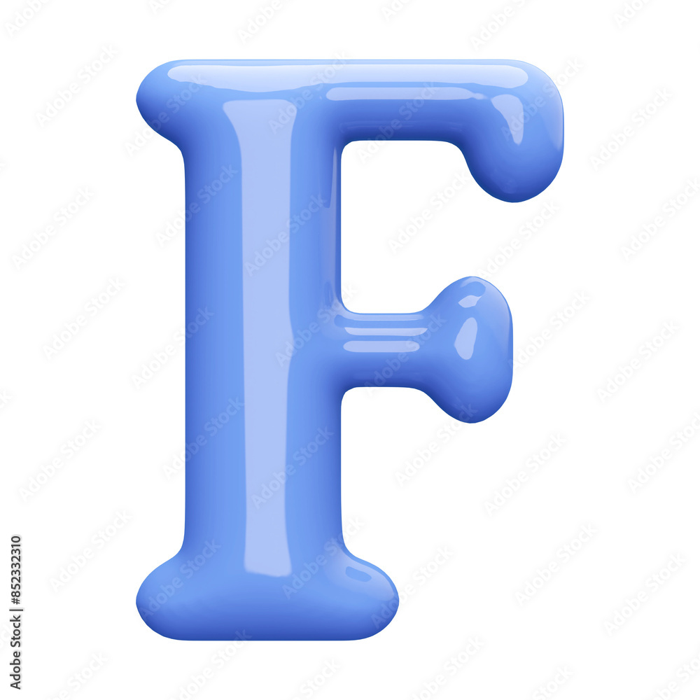 Blue 3D Font Letter F uppercase Blue 3D Font Letter F uppercase