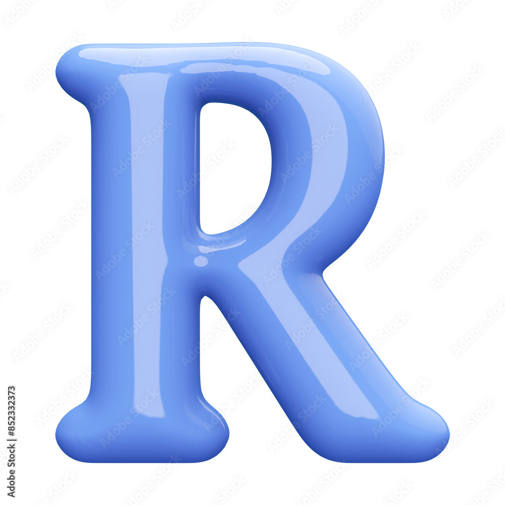 Blue 3D Font Letter R uppercase Blue 3D Font Letter R uppercase