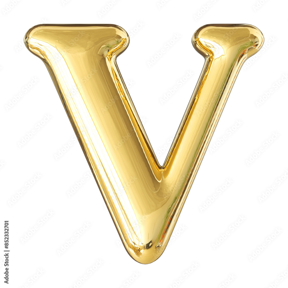 Gold 3D Font Letter V uppercase Gold 3D Font Letter V uppercase