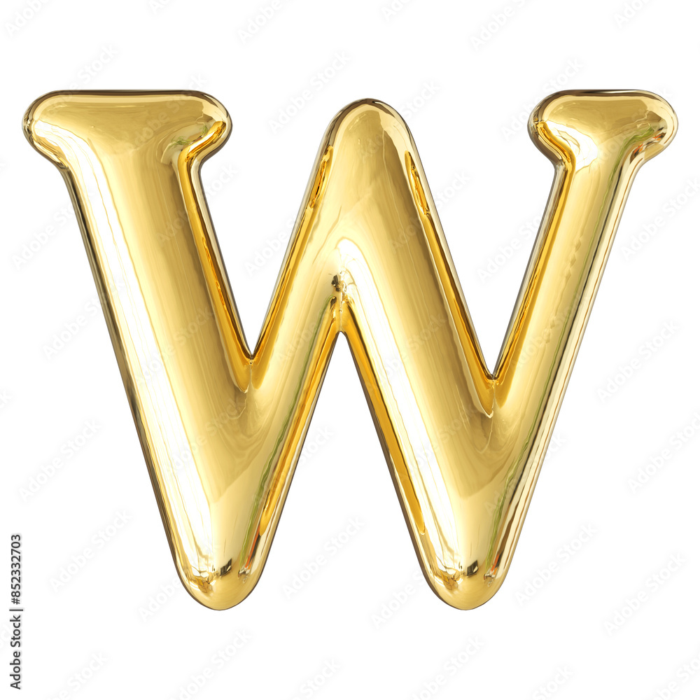 Gold 3D Font Letter W uppercase Gold 3D Font Letter W uppercase