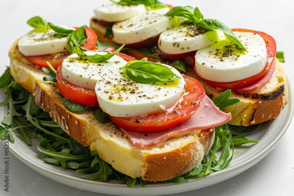 Aromatic Caprese Salad Sub Sandwich with Extra-Virgin Olive Oil Aromatic Caprese Salad Sub Sandwich with Extra-Virgin Olive Oil