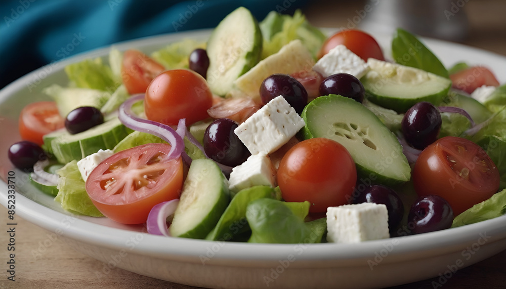 closeup of greek salad