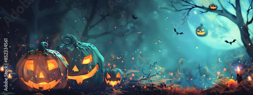 Background Halloween with Fancy Elements Spider
