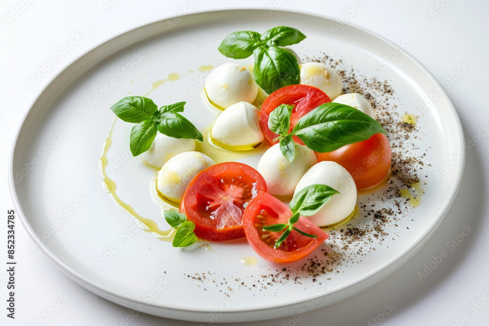 Succulent Caprese Salad with Ripe Tomatoes and Mozzarella Balls Succulent Caprese Salad with Ripe Tomatoes and Mozzarella Balls