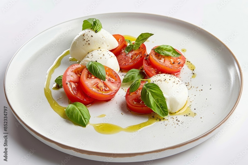 Tasty Caprese Salad with Fresh Basil and Mozzarella