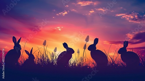 rabbit silhouettes photo