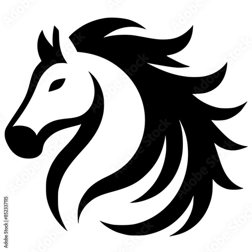 Horse head logo silhouette