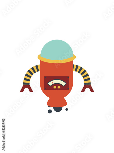 Robot flat icon for graphic and web design. Creative illustration concept