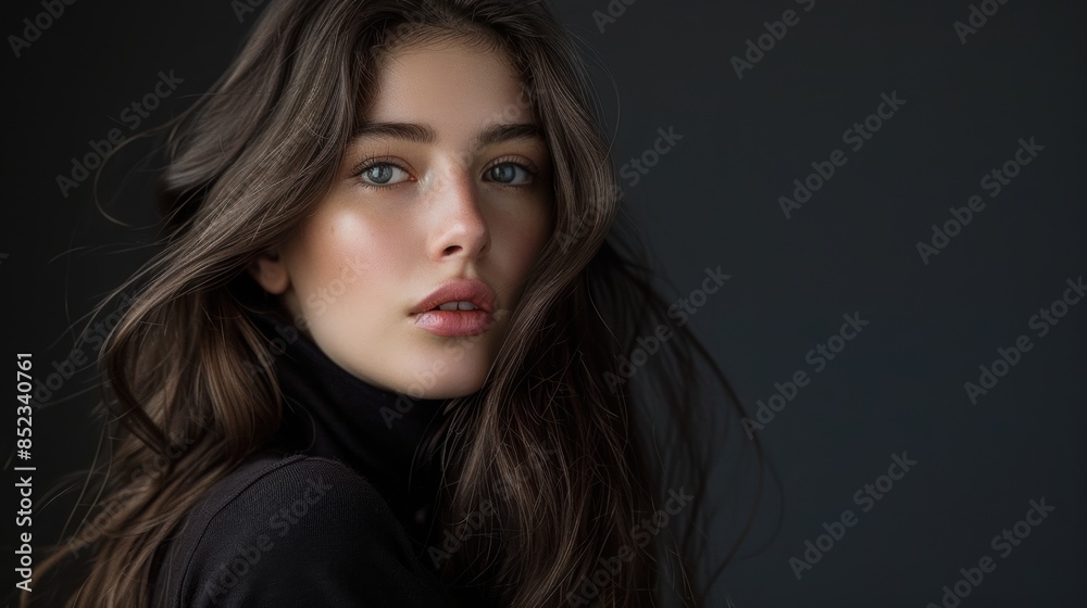 Sophisticated Portrait of a Stylish Young Woman in Black Sophisticated Portrait of a Stylish Young Woman in Black