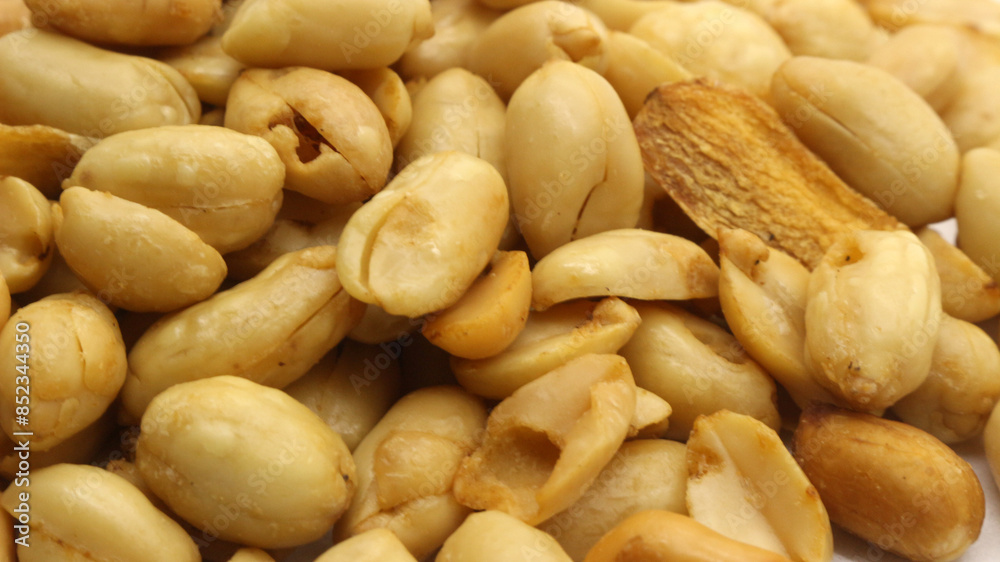 Delicious fried peanuts isolated