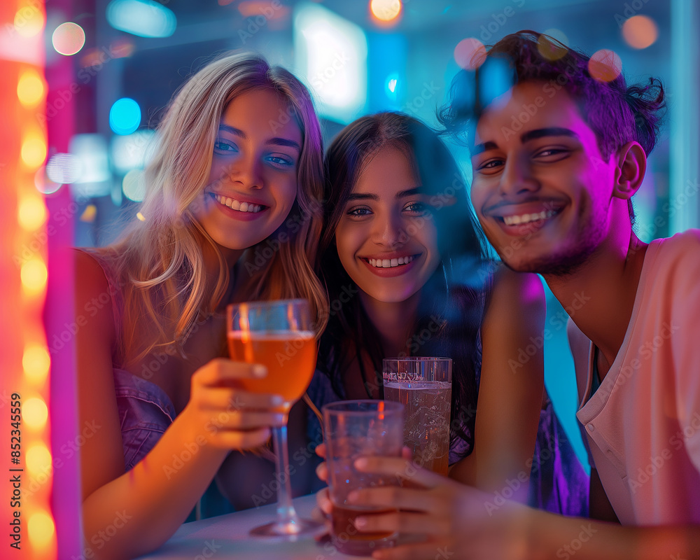 Portrait of best friends celebrating friendship day with drinks Portrait of best friends celebrating friendship day with drinks