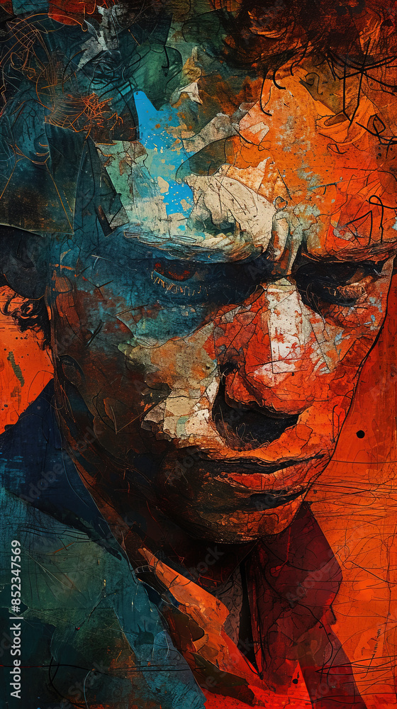 Naklejka premium Scratch Art, Paper, Neon Darkness