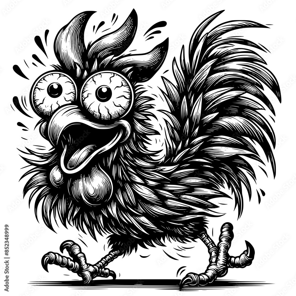 Crazy Chicken Svg, Rooster Clipart, Chicken Vector Image, Funny Chicken ...