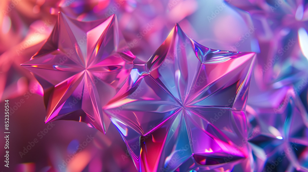 Solid 3D prisms forming a geometric flower pattern. Solid 3D prisms forming a geometric flower pattern.