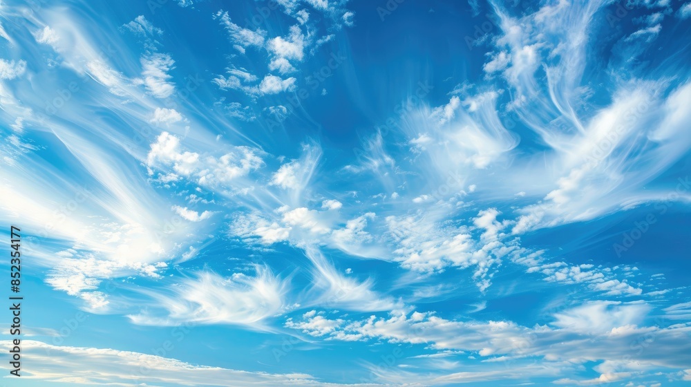 Impressive cirrus clouds in vibrant summer sky above Europe Impressive cirrus clouds in vibrant summer sky above Europe