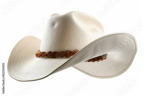 white cowboy hat isolated on white background photo