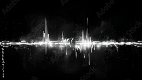 audio waveform with black background