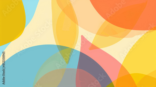 Colorful and Minimalist Abstract Summer Pattern in Flat Colors