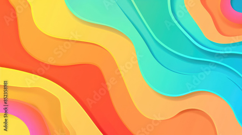 Colorful and Minimalist Abstract Summer Pattern in Flat Colors