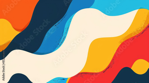 Colorful and Minimalist Abstract Summer Pattern in Flat Colors