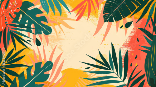 Colorful and Minimalist Abstract Summer Pattern in Flat Colors