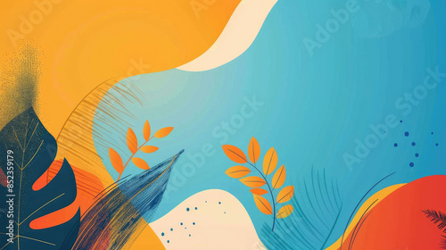Colorful and Minimalist Abstract Summer Pattern in Flat Colors