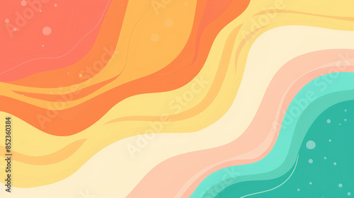 Colorful and Minimalist Abstract Summer Pattern in Flat Colors