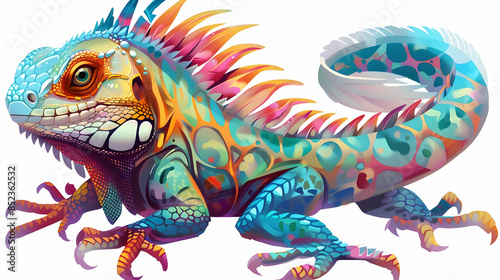 Colorful Iguana Illustration