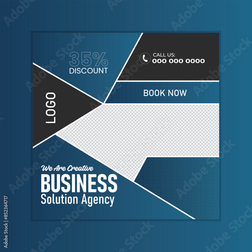 Business webinar social media post template.Creative social media post banner template.Creative Business marketing social media post