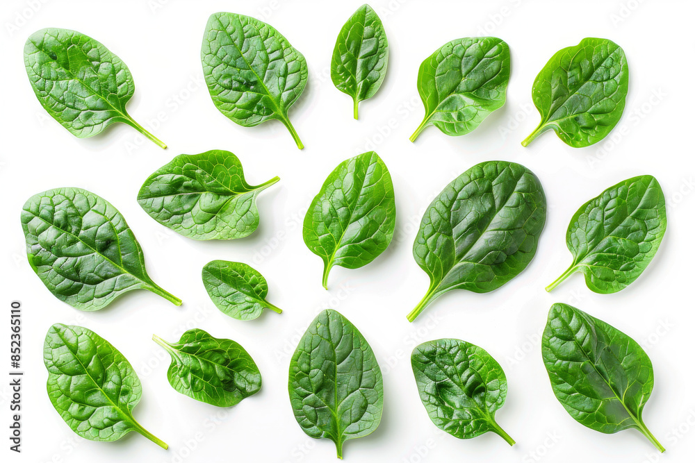 fresh spinach leaves isolated on white background fresh spinach leaves isolated on white background