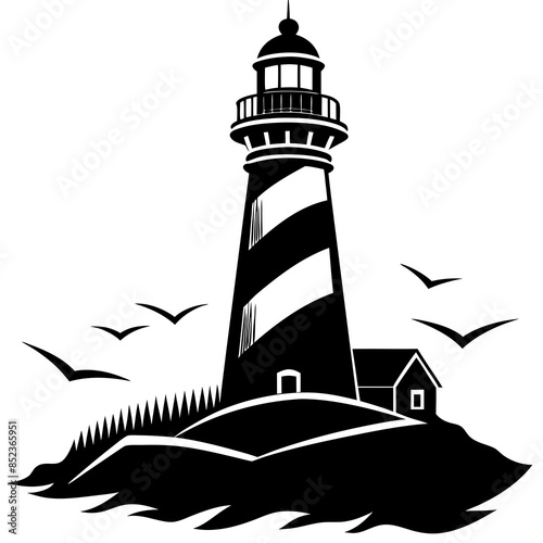 lighthouse vector silhouette illustration svg file