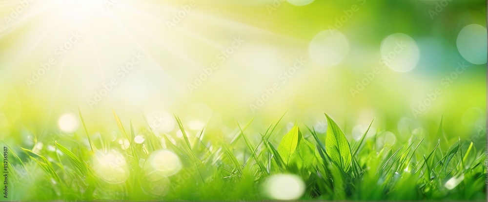 Obraz premium green grass and sun