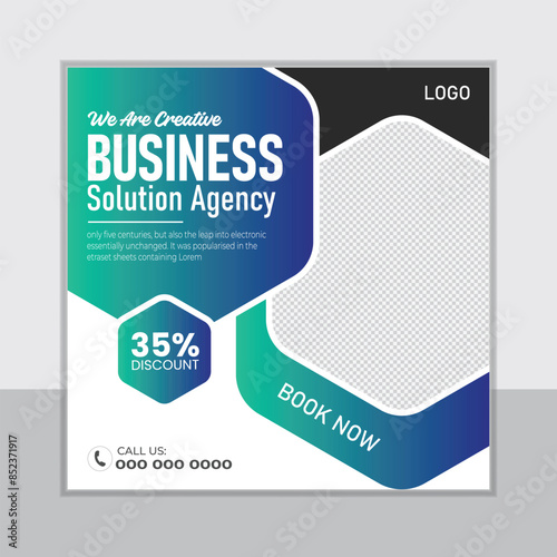 Creative Business marketing social media post template.Marketing Agency Social Media Post, Digital Marketing Web Banner.