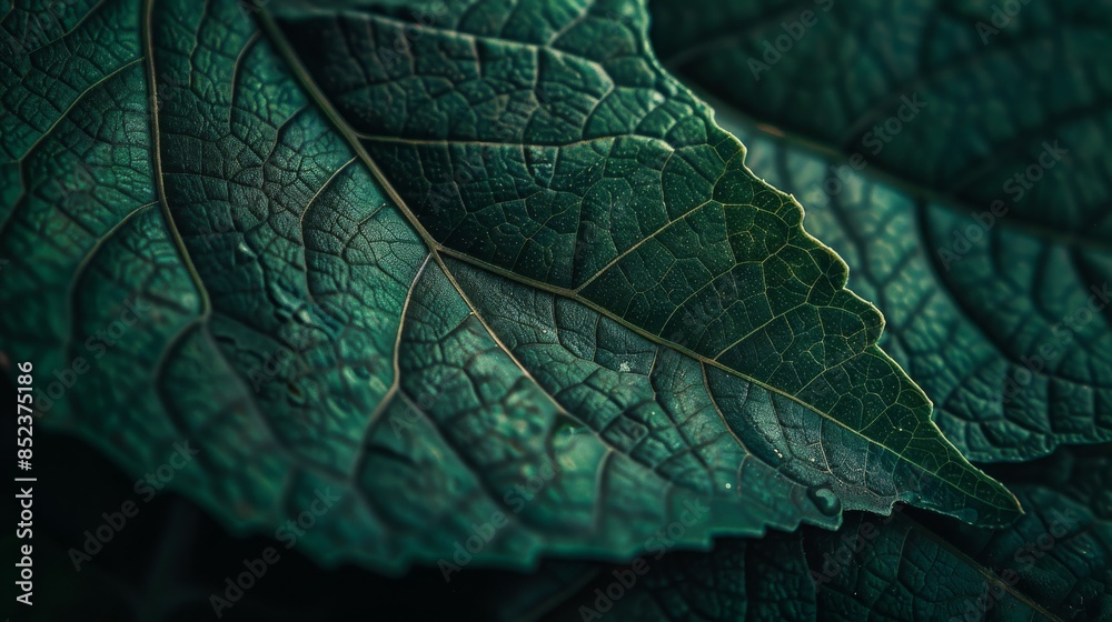 Fototapeta premium Stunning Green Leaf Background for Ultimate Tranquility