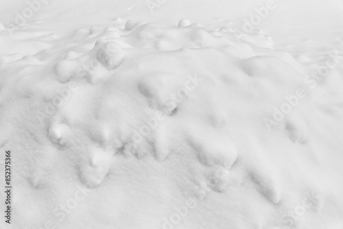 Photography Snowbank close up, winter background of snow copy space