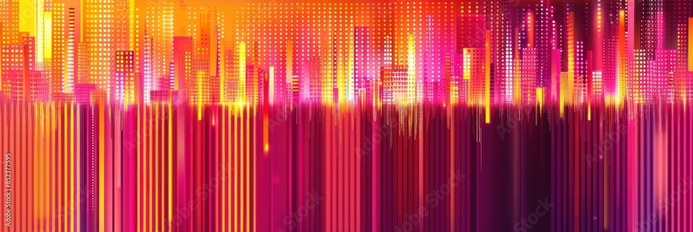Abstract Cityscape With Neon Lights