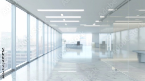 Wallpaper Mural Modern Open Space Office Interior with White Minimalistic Design and Blurred Focus, Ideal for Backgrounds and Business Concepts Torontodigital.ca