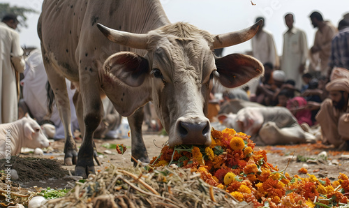 Sacrificial cow for Eid al-Adha photo