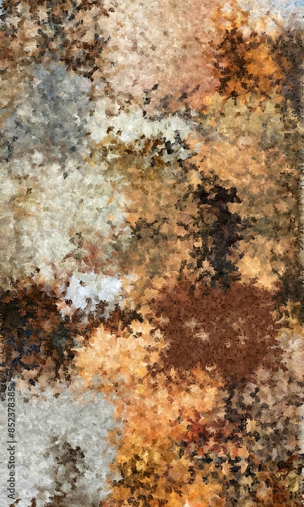 Abstract painting with brown, orange, and gray hues Abstract painting with brown, orange, and gray hues