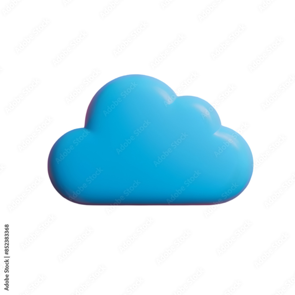 3d Blue Cloud Clipart icon symbol on a Transparent Background 3d Blue Cloud Clipart icon symbol on a Transparent Background