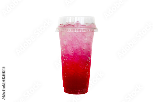 cold red soda cocktail water for relax in summer arrangement flat lay postcard style 