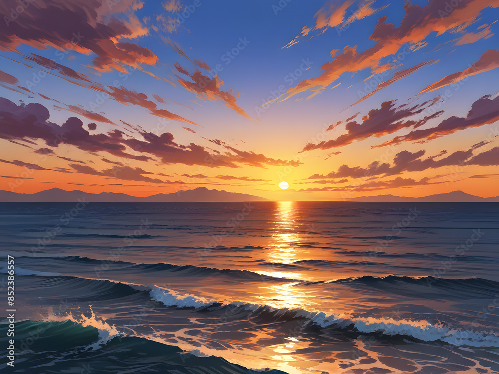 Obraz premium sunset over the ocean