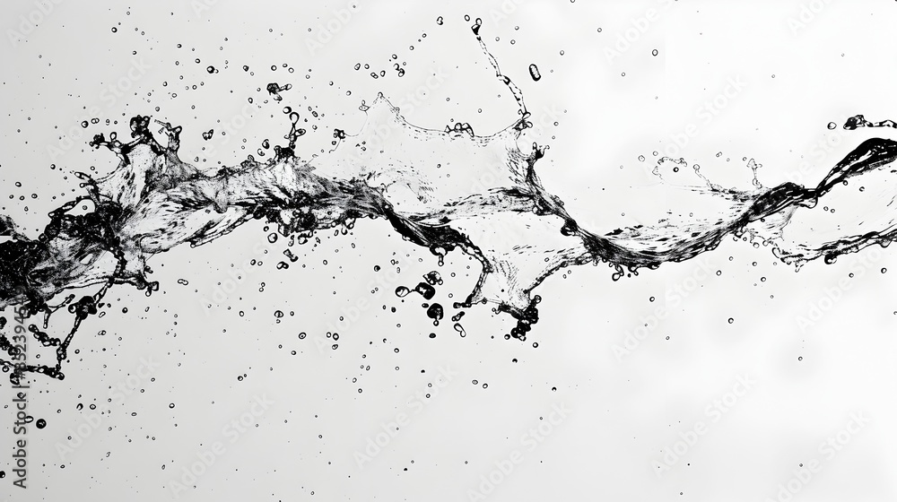 Obraz premium Mesmerizing Abstract Water Splash Forming Captivating Shapes on White Background