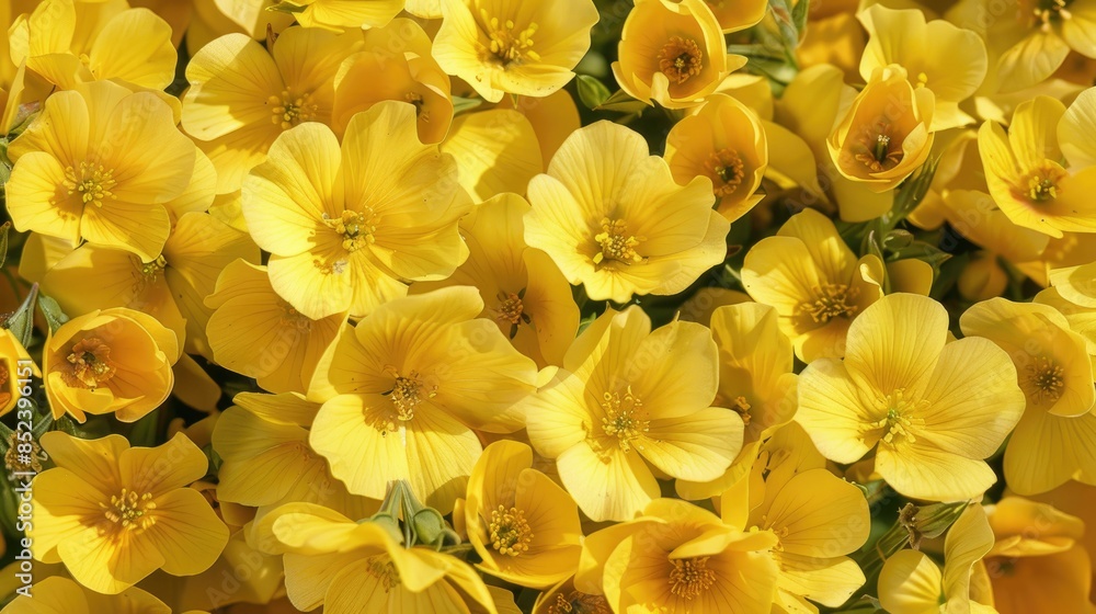 Bright lemon colored Escholzia petite flowers bloomed in the garden as a texture or background Bright lemon colored Escholzia petite flowers bloomed in the garden as a texture or background