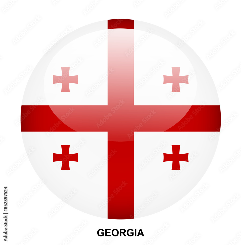 Obraz premium GEORGIA flag button on white background